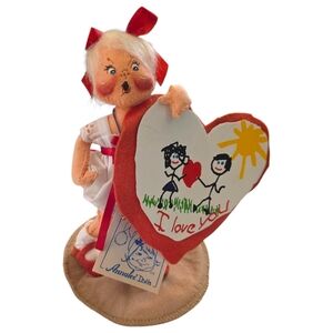 Vintage 8" Annalee Valentine "I Love You" Girl #0390